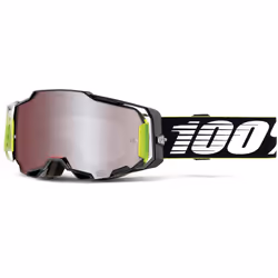 100% Armega HiPER Racr Occhiali da motocross, nero-bianco-verde per uomo