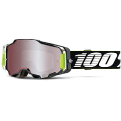 100% Armega HiPER Racr Occhiali da motocross, nero-bianco-verde per uomo