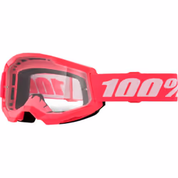 100% Strata 2 Essential Occhiali da motocross, bianco-rosa per uomo