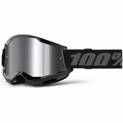 100% Strata 2 Essential Chrome Occhiali da motocross, nero-grigio per uomo