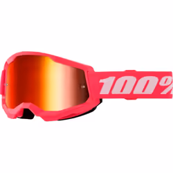 100% Strata 2 Essential Chrome Occhiali da motocross, bianco-rosa per uomo