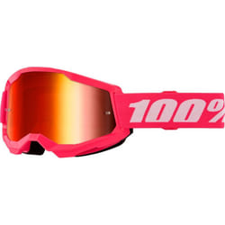 100% Strata 2 Essential Chrome Occhiali da motocross, bianco-rosa per uomo