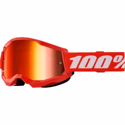 100% Strata 2 Essential Chrome Occhiali da motocross, bianco-rosso per uomo