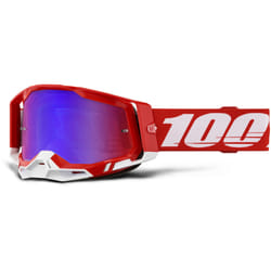 100% Racecraft II Essential Occhiali da motocross, bianco-rosso per uomo