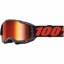 100% Accuri 2 Huaraki Occhiali da motocross, nero-rosso per uomo