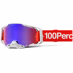 100% Armega Corbin Occhiali da motocross, bianco-rosso per uomo