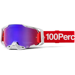 100% Armega Corbin Occhiali da motocross, bianco-rosso per uomo