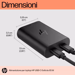 HP Caricabatterie per laptop USB-C GaN da 65 W - Vista aggiuntiva 6