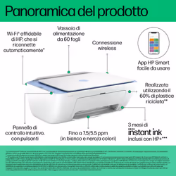 HP DeskJet Stampante multifunzione 2822e - Vista aggiuntiva 4