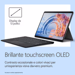 Microsoft Surface Pro 12 Copilot+ PC Snapdragon 512 GB 33 cm (13") 16 GB Wi-Fi 7 (802.11be) Windows 11 Home Platino - Vista aggiuntiva 8