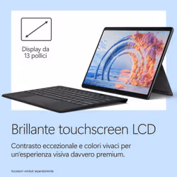 Microsoft Surface Pro 12 Copilot+ PC Snapdragon 256 GB 33 cm (13") 16 GB Wi-Fi 7 (802.11be) Windows 11 Home Platino - Vista aggiuntiva 8