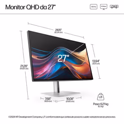 HP Monitor serie 7 Pro QHD da 27'' - 727pq - Vista aggiuntiva 7