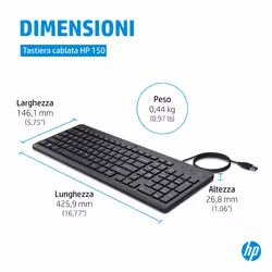 HP Tastiera cablata 150 - Vista aggiuntiva 5