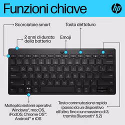 HP Tastiera Bluetooth multi-dispositivo compatta 350 - Vista aggiuntiva 7