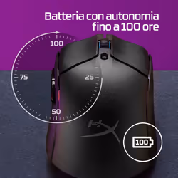 HyperX Pulsefire Haste 2 – Mouse da gaming wireless (nero) - Vista aggiuntiva 7
