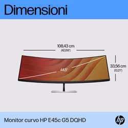 HP Monitor curvo E45c G5 DQHD - Vista aggiuntiva 5