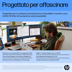 HP Monitor curvo E45c G5 DQHD - Vista aggiuntiva 8