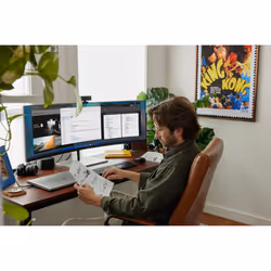 HP Monitor curvo E45c G5 DQHD - Vista aggiuntiva 6