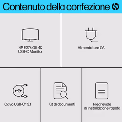 HP E-Series Monitor E27k G5 4K USB-C - Vista aggiuntiva 5