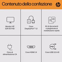 HP E-Series Monitor E24 G5 FHD - Vista aggiuntiva 7