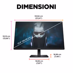 OMEN by HP Monitor da gaming 23,8" FHD 165 Hz – OMEN 24 - Vista aggiuntiva 6