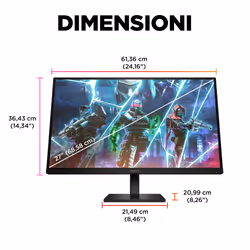 OMEN by HP Monitor da gaming 27" FHD 240 Hz – OMEN 27s - Vista aggiuntiva 6