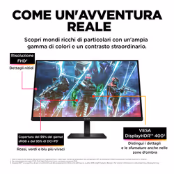 OMEN by HP Monitor da gaming 27" FHD 240 Hz – OMEN 27s - Vista aggiuntiva 7