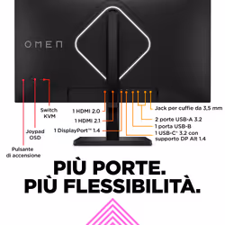 OMEN by HP Monitor da gaming 27" UHD 144 Hz – OMEN 27k - Vista aggiuntiva 4
