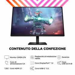 OMEN by HP Monitor da gaming 27" UHD 144 Hz – OMEN 27k - Vista aggiuntiva 5