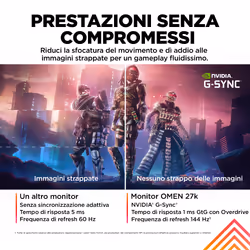 OMEN by HP Monitor da gaming 27" UHD 144 Hz – OMEN 27k - Vista aggiuntiva 8