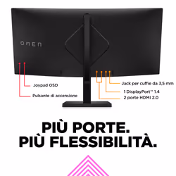 OMEN by HP Monitor da gaming curvo 34" WQHD 165 Hz – OMEN 34c - Vista aggiuntiva 8