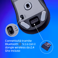 HP HyperX Pulsefire Haste 2 Mini – Mouse wireless da gaming (nero) - Vista aggiuntiva 4