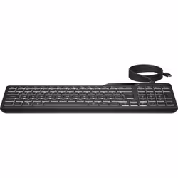 HP Tastiera cablata 400 retroilluminata, Full-size (100%), Cablato, USB, Interruttore a chiave meccanica, QWERTY, Nero