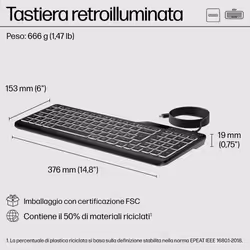 HP Tastiera cablata 400 retroilluminata - Vista aggiuntiva 7