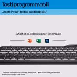 HP Tastiera cablata retroilluminata multidispositivo 405 - Vista aggiuntiva 8