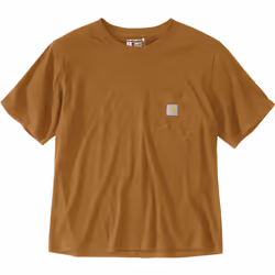 Carhartt Loose Fit Lightweight Short Sleeve Crewneck Ladies Maglietta, marrone, dimensione S per donne
