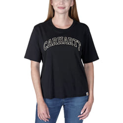 Carhartt Loose Fit Lightweight Short Sleeve Graphic Maglietta da donna, nero, dimensione L per donne