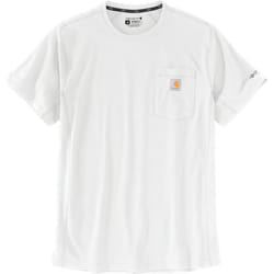 Carhartt Force Relaxed Fit Midweight Short Sleeve Pocket Maglietta, bianco, dimensione L per uomo