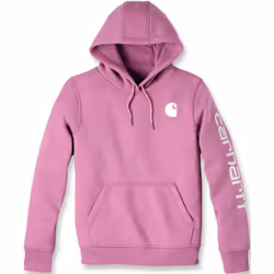Carhartt Clarksburg Logo Felpa con cappuccio da donna, bianco-rosa, dimensione XS per donne