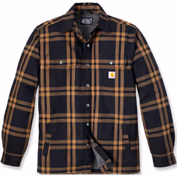 Carhartt Relaxed Fit Flannel Sherpa Lined Camicia, nero-marrone, dimensione 2XL per uomo