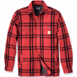 Carhartt Relaxed Fit Flannel Sherpa Lined Camicia, nero-rosso, dimensione XL per uomo