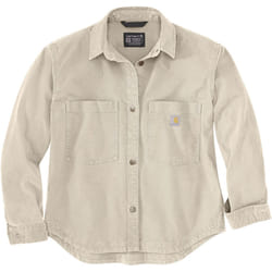 Carhartt Rugged Flex Loose Fit Heavyweight Duck Camicia da donna, beige, dimensione XS per donne