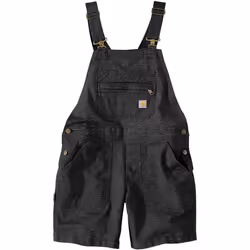 Carhartt Rugged Flex Relaxed Fit Canvas Ladies Salopette corte, nero, dimensione XL per uomo