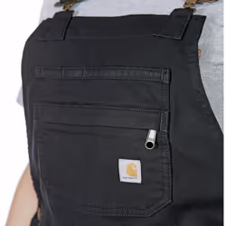 Carhartt Rugged Flex Relaxed Fit Canvas Ladies Salopette corte, nero, dimensione XL per uomo