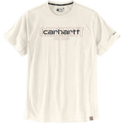 Carhartt Force Relaxed Fit Midweight Short-Sleeve Logo Graphic Maglietta, beige, dimensione S per uomo