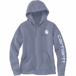 Carhartt Clarksburg Logo Felpa con cappuccio da donna, grigio-blu, dimensione L per donne