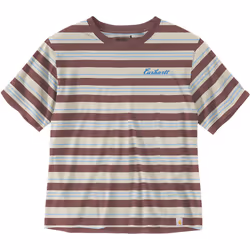 Carhartt Loose Fit Short-Sleeve Striped Maglietta da donna, marrone-beige, dimensione XL per donne