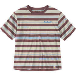 Carhartt Loose Fit Short-Sleeve Striped Maglietta da donna, marrone-beige, dimensione XL per donne