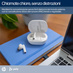 POLY Auricolari bianco sabbia Voyager Free 60+ UC + Adattatore BT700 USB-A + Custodia di ricarica touchscreen - Vista aggiuntiva 4