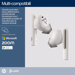 POLY Auricolari bianco sabbia Voyager Free 60+ UC + Adattatore BT700 USB-A + Custodia di ricarica touchscreen - Vista aggiuntiva 5